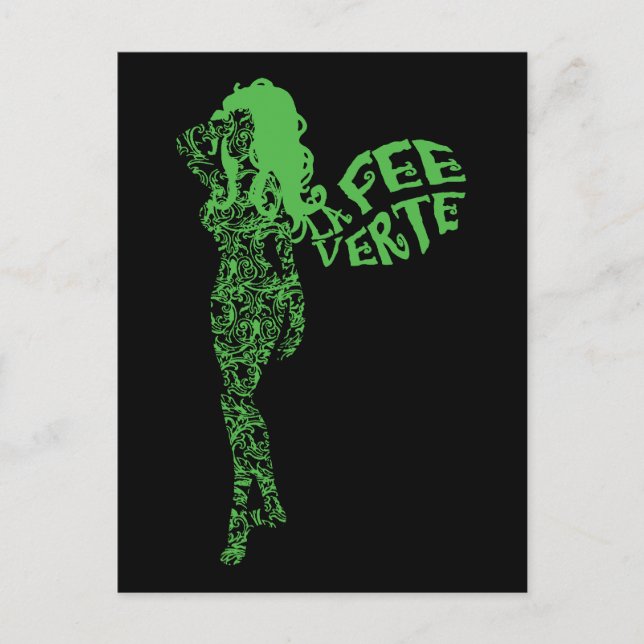 Scrolled La Fee Verte Postcard (Front)