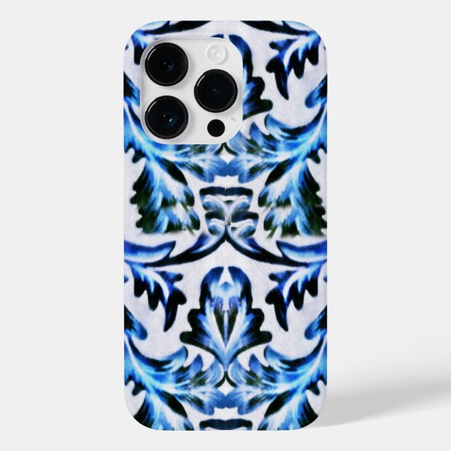 Scrolled Leaf Blue Case-Mate iPhone Case (Back)