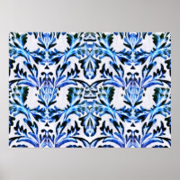 Scrolled Leaf Blue