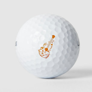 Scrolled Wood Guitar Golf Balls