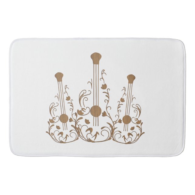 Scrolled Wood Guitars Bath Mat (Front)
