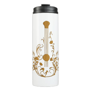 Scrolled Wood Guitars Birthday Thermal Tumbler