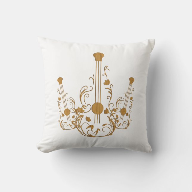 Scrolled Wood Guitars Cushion (Front)