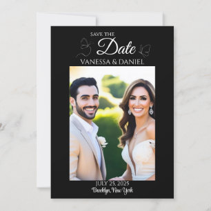 Scrolling Butterfly Save The Date Photo Card