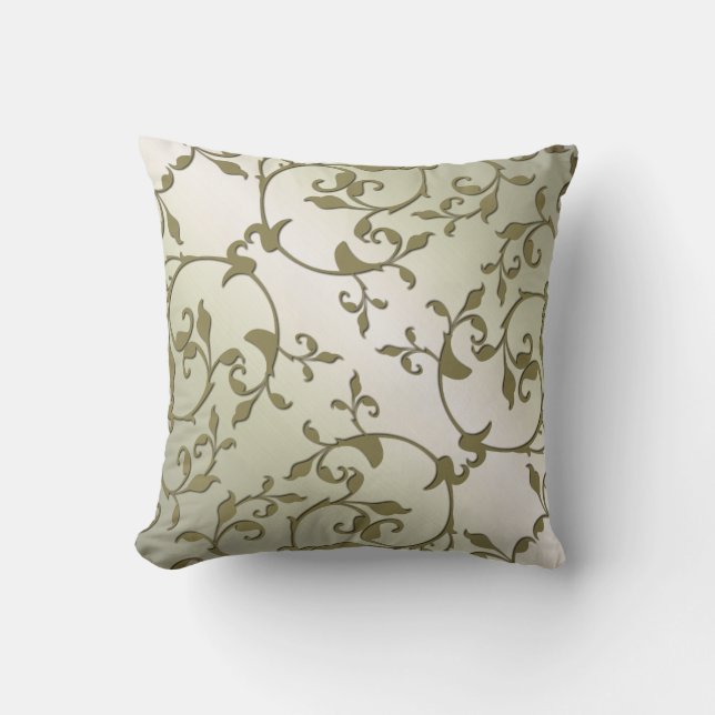 Scrolling Olive Leaves Cushion (Front)