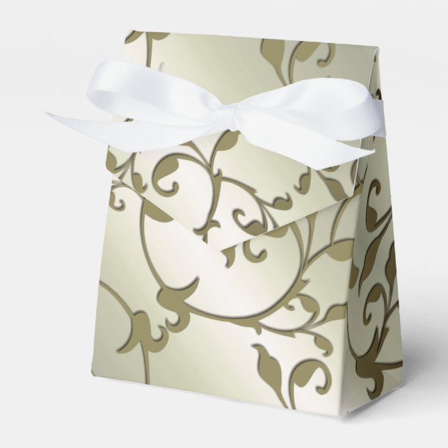 Scrolling Olive Leaves Favour Box (Front Side)