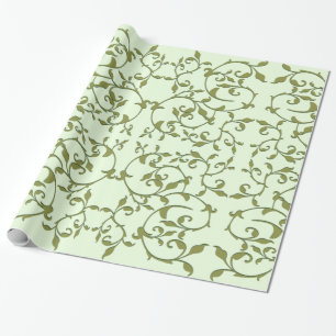 Scrolling Olive Leaves Wrapping Paper