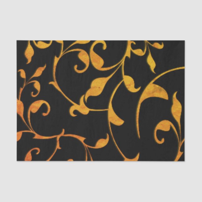 Scrolling Rust and BLack Tissue Paper (Front)
