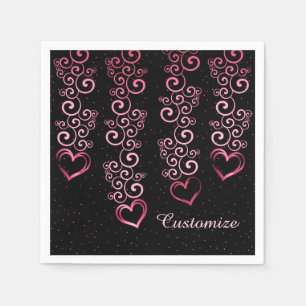 Scrolling Vine Hearts Napkins