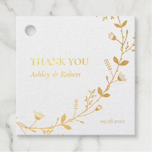 Scrolling Vine Wedding Gift Tag, Thank You Favour Tags