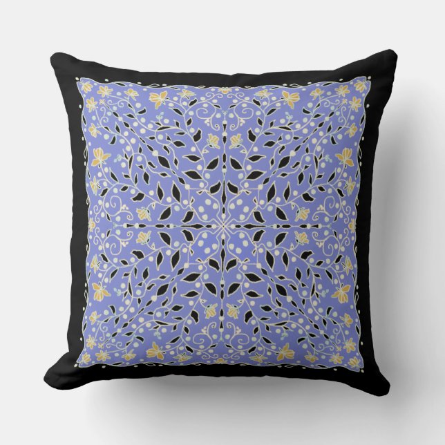 Scrolling Vines and Flowers Cushion (Front)