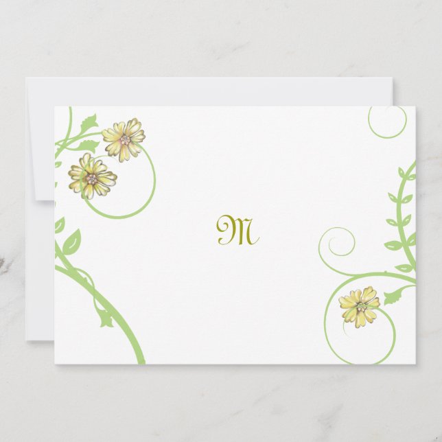 Scrolling Vines and Flowers Wedding Invitation (Front)