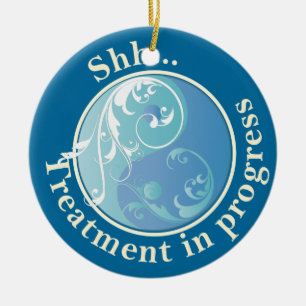 Scrolling Yin Yang Do Not Disturb Ceramic Tree Decoration