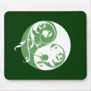 Scrolling Yin & Yang (green) Mouse Pad
