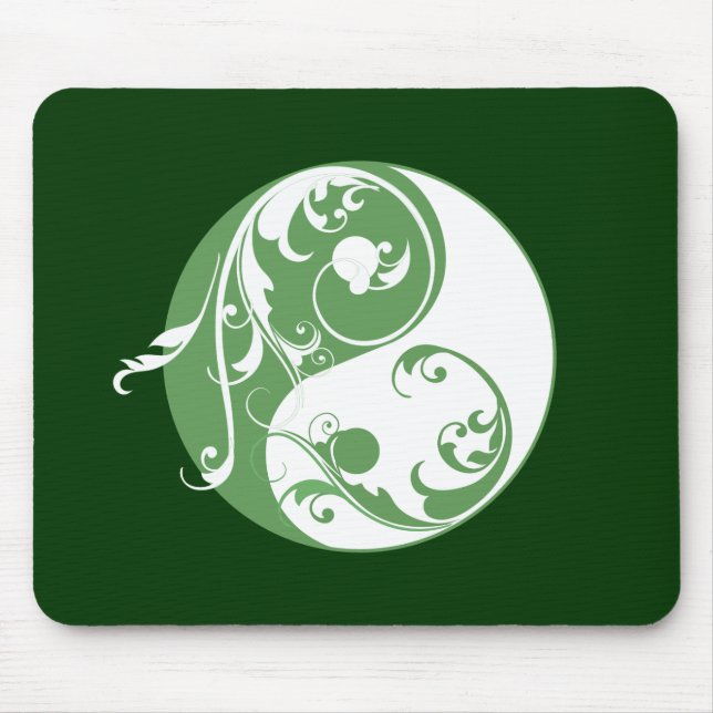 Scrolling Yin & Yang (green) Mouse Pad (Front)