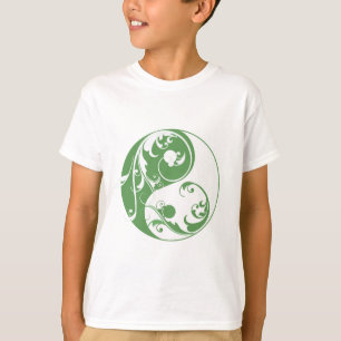 Scrolling Yin & Yang (green) T-Shirt