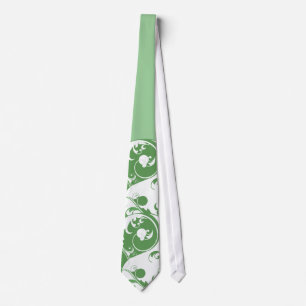 Scrolling Yin & Yang (green) Tie