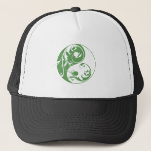 Scrolling Yin & Yang (green) Trucker Hat