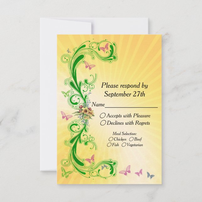 Scrolls and Butterflies RSVP Card (Back)