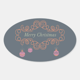 Scrolls and Ornamens Merry Christmas Stickers