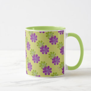 Scrolls n Flowers (purple/lime) Mug