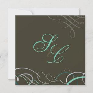 Scrolls/swooshes/Something Blue Invitation
