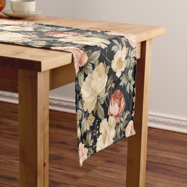 Scrolls with roses Victorian style Short Table Runner (In Situ)
