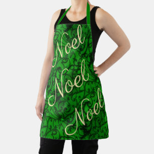 Scrollwork Green All-Over Print Apron