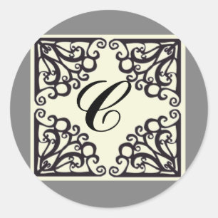 Scrollwork Sticker Personalised Initial
