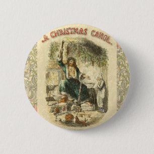 Scrooge Christmas Carol Art Print Illustration 6 Cm Round Badge