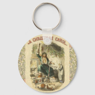 Scrooge Christmas Carol Art Print Illustration Key Ring
