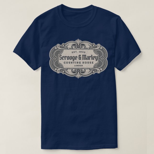 Scrooge Marley Counting House London Est 1843 T-Shirt (Design Front)