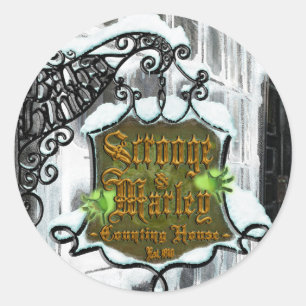 Scrooge&MarleySignScene Classic Round Sticker
