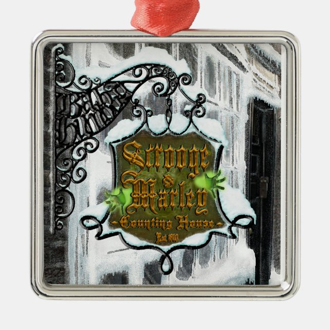 Scrooge&MarleySignScene Metal Tree Decoration (Front)