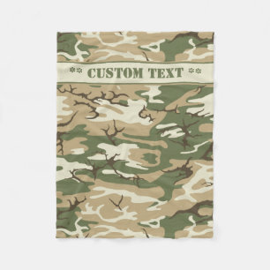 Scrub Camo w/ Custom Text Fleece Blanket