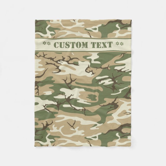 Scrub Camo w/ Custom Text Fleece Blanket (Front)
