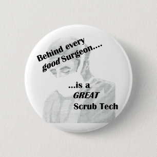Scrub Tech 6 Cm Round Badge