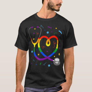 Scrub Top Stethoscope Rainbow Flag Lgbt Nurse Gay
