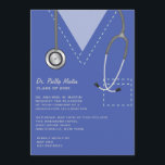 Scrubs Blue Medical Graduation Invitation<br><div class="desc">This blue scrub design is perfect for any graduate in the medical field. The scrub features detailed stitching on the neckline and pocket and a stethoscope draped around the neck. Available in three colours. The invitation is easy to customise with your wording, font, font colour and choice of six paper...</div>