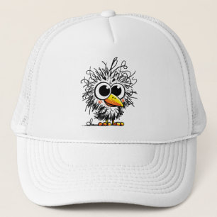 Scruffy Bird: Cute and Funny Art Trucker Hat