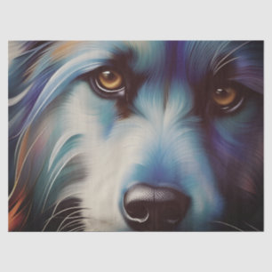 SCRUFFY BLUE N RUST TERRIER DOG CLOSE UP TISSUE PAPER
