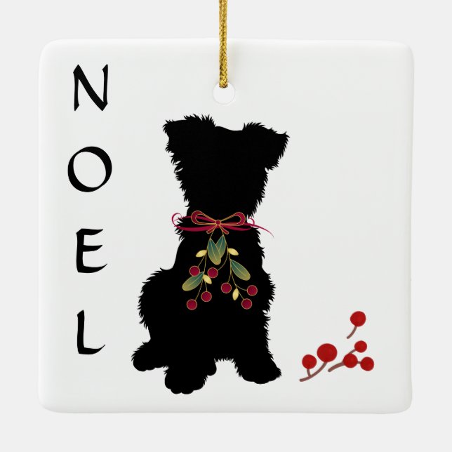 Scruffy Mutt NOEL Christmas Ornament (Back)