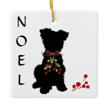 Scruffy Mutt NOEL Christmas Ornament