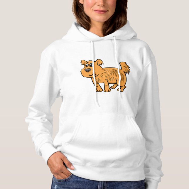 Scruffy Orange Puppy Dog Hoodie (Front)