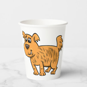 Scruffy Orange Puppy Dog Paper Cups