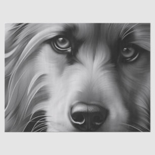 SCRUFFY TERRIER DOG BLACK AND WHITE TISSUE PAPER