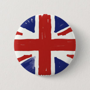 Scruffy Union Jack 6 Cm Round Badge