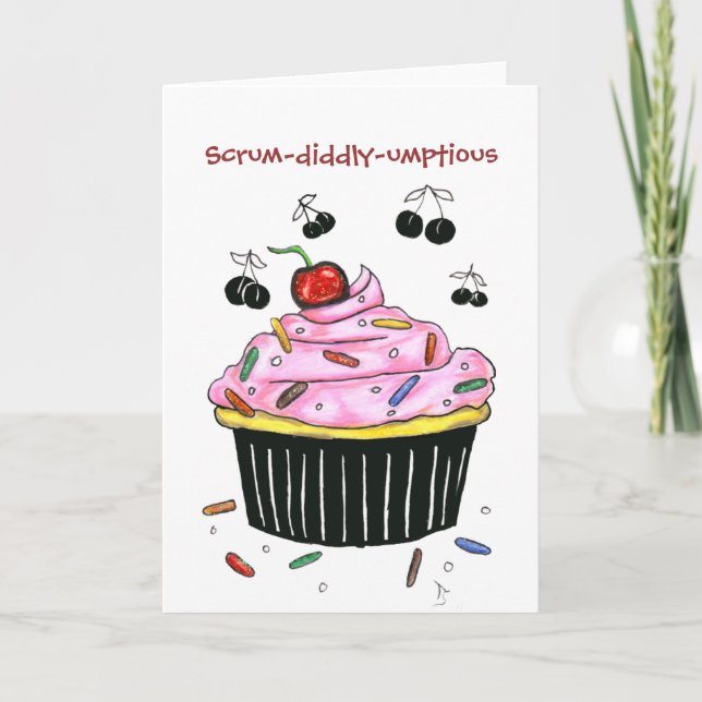 Scrum-diddly-umptious Cupcake greeting card (Front)
