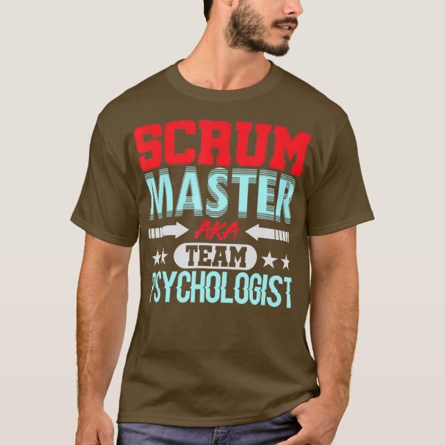 Scrum Master Psychologist Agile Team PM Funny T-Shirt (Front)