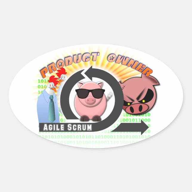 Scrum Product Owner - Agile Oval Sticker (Front)